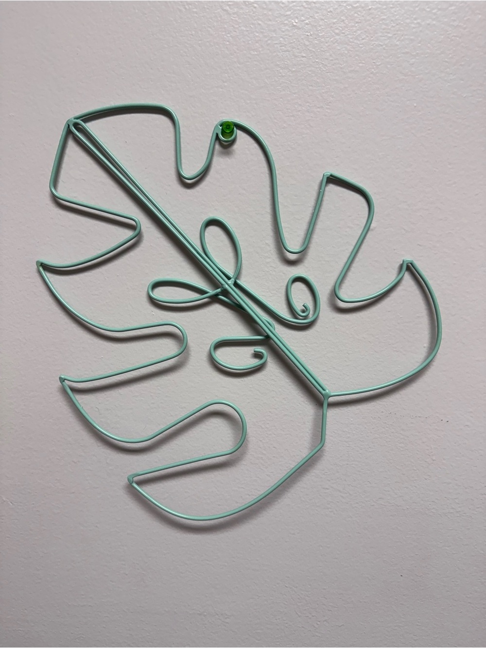 Mint Green Metal Monstera Leaf Wall Decor
